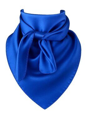 Blue Wild Rag Large Scarf 23x23 Inches Satin   Western Accessory Cowgirl Cowboy